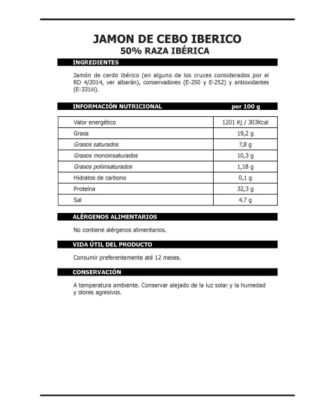 Jamón de Cebo Ibérico 50% Raza Ibérica-1