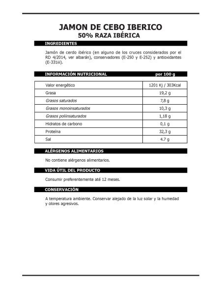 Jamón de Cebo Ibérico 50% Raza Ibérica-1