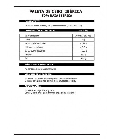 Paleta de Cebo Ibérica 50% Raza Ibérica-0