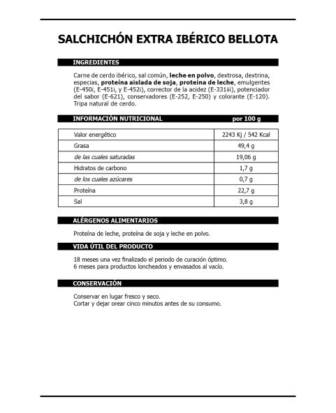 Salchichón de Bellota Ibérico 1/2 Pieza-1