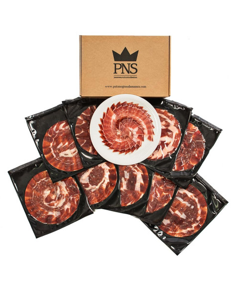 Pack 10 Sobres Jamón de bellota Ibérico 50% Raza Ibérica Cortado a Cuchillo 100 GR