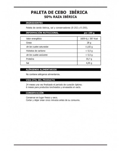 Paleta de Cebo Ibérica 50%... 2